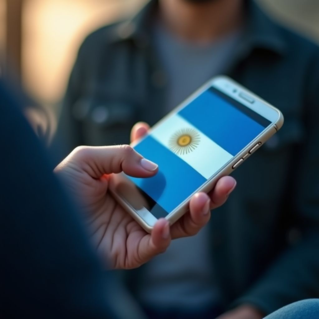 Persona usando una app de fintech en su celular